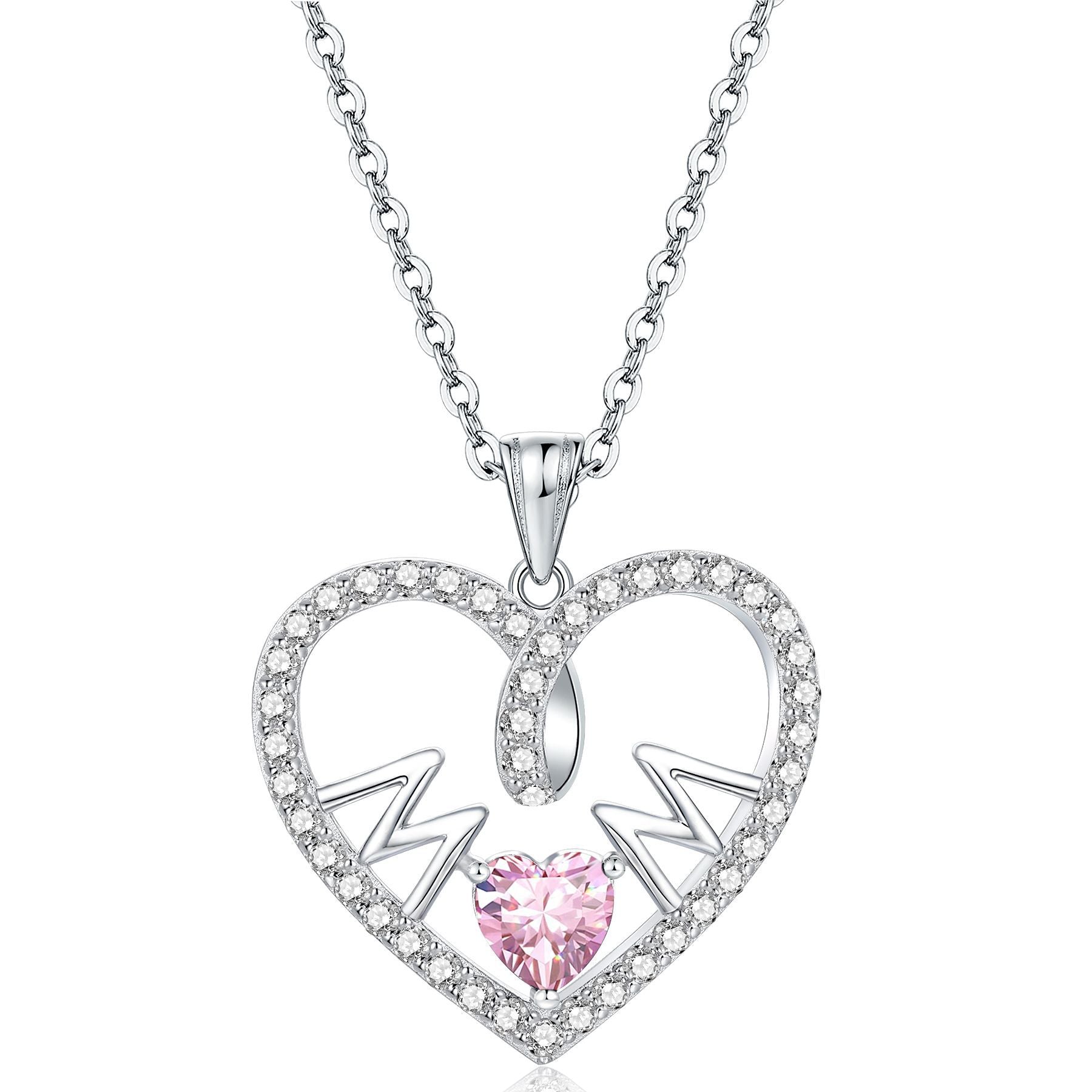 S925 Silver 5A Zircon Heart Necklace