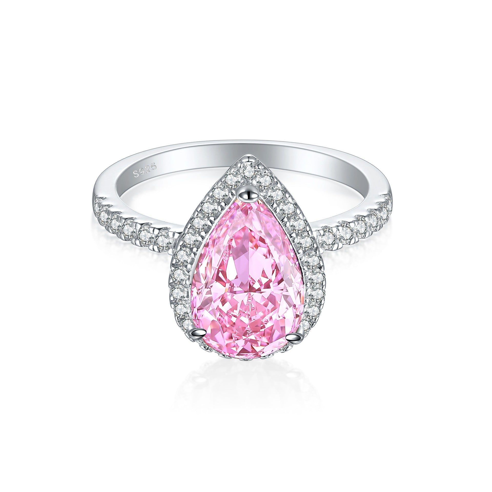 S925 4ct Flame-Cut Gemstone Ring - Icy CZ