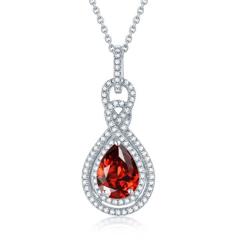S925 Silver Peridot Rose Gold Necklace