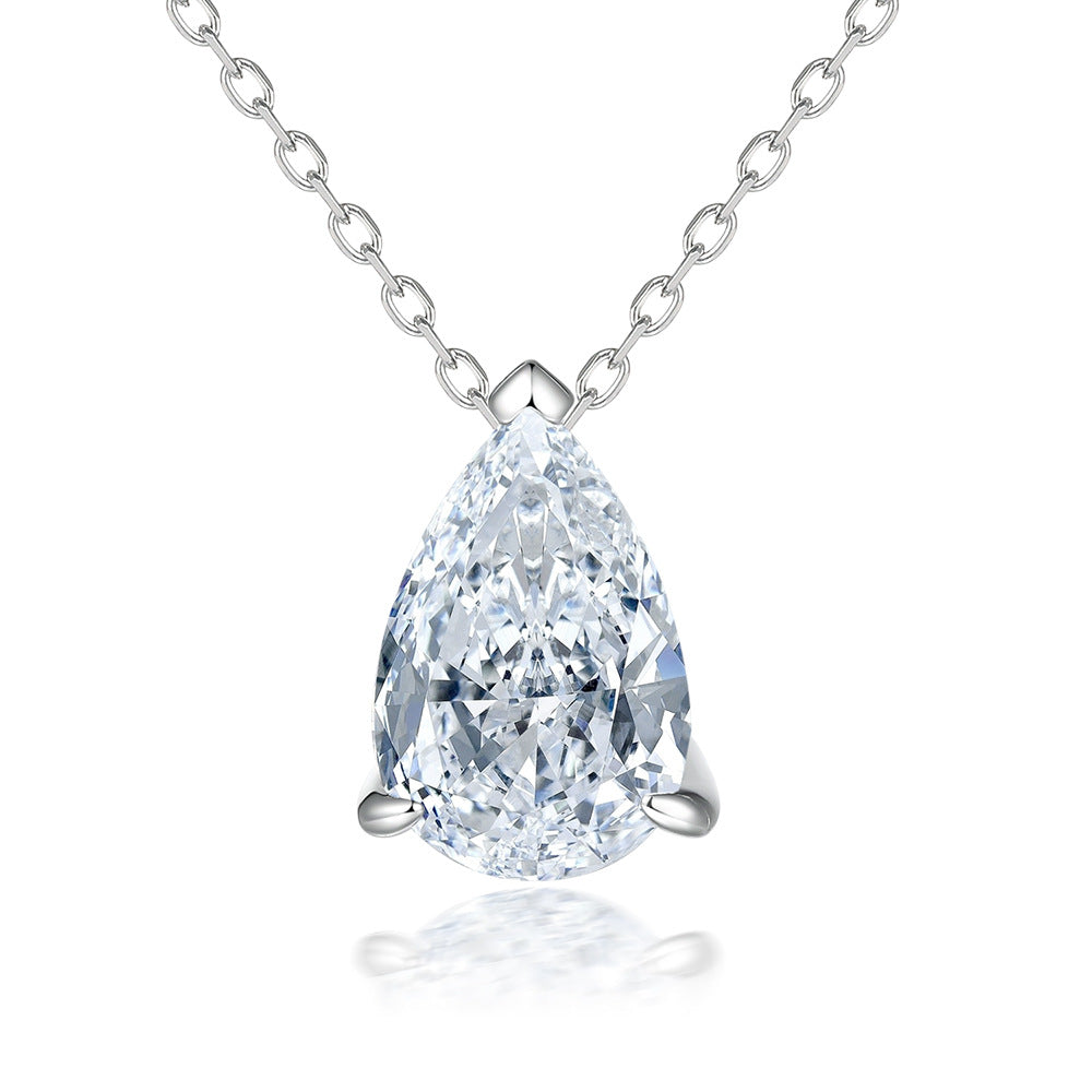 925 Silver Row Ring Set Zircon Earrings Pear Necklace