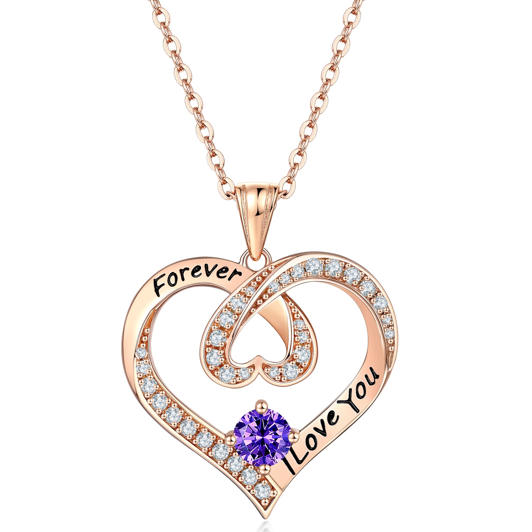 S925 Silver Letter Sapphire Heart Necklace