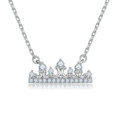S925 Silver Crown Princess Pendant Necklace