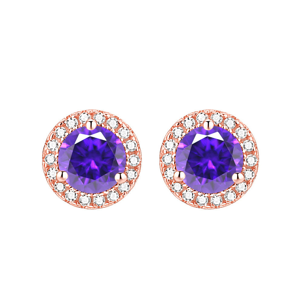 S925 Zodiac CZ Earrings - Birthstone Jewelry