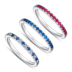 925 Silver Rose Gold Plated Micro-Pavé Line Ring