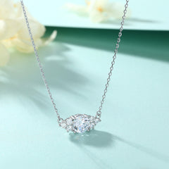 S925 Silver Diamond-Cut Zircon Pendant Necklace