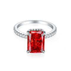 S925 Silver 4ct Gemstone Ring - Icy Cut 8x11mm
