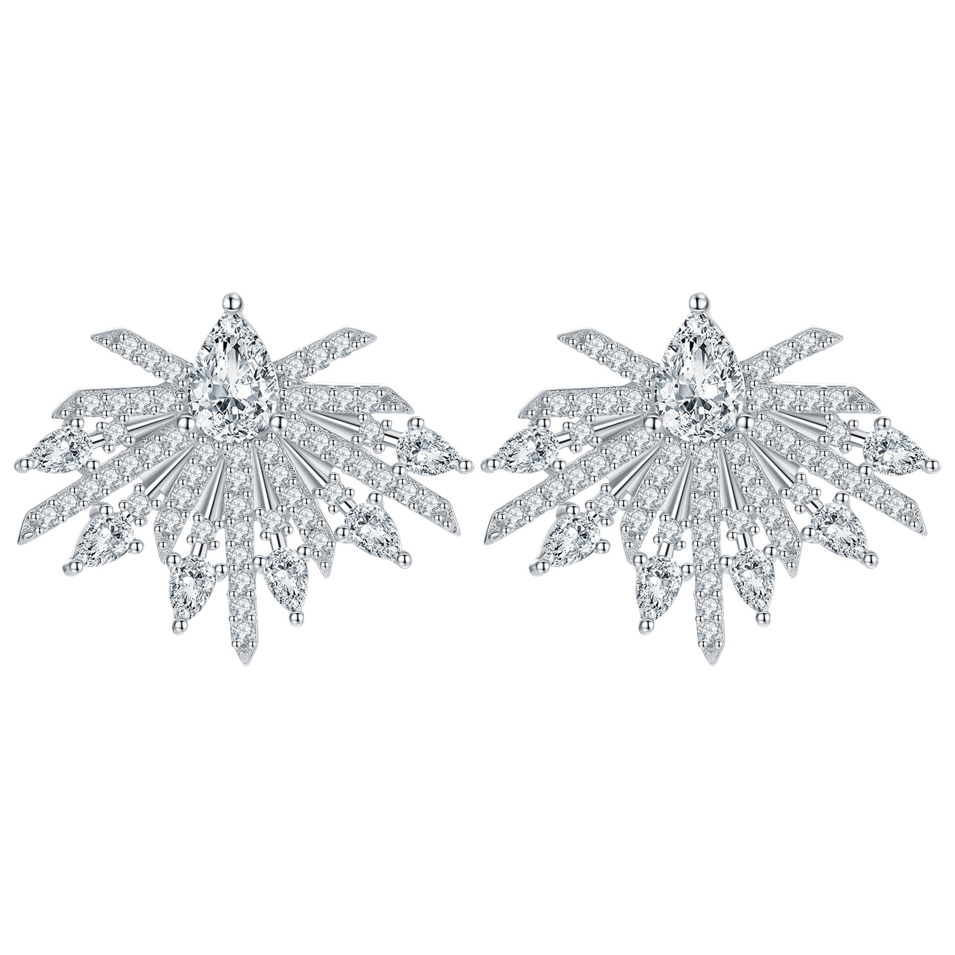 925 Silver Necklace Earrings Open Ring Set