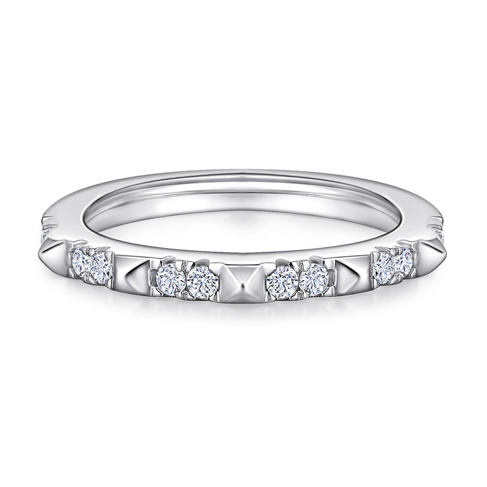 925 Silver Diamond Pattern Ring I Earrings Zircon Necklace