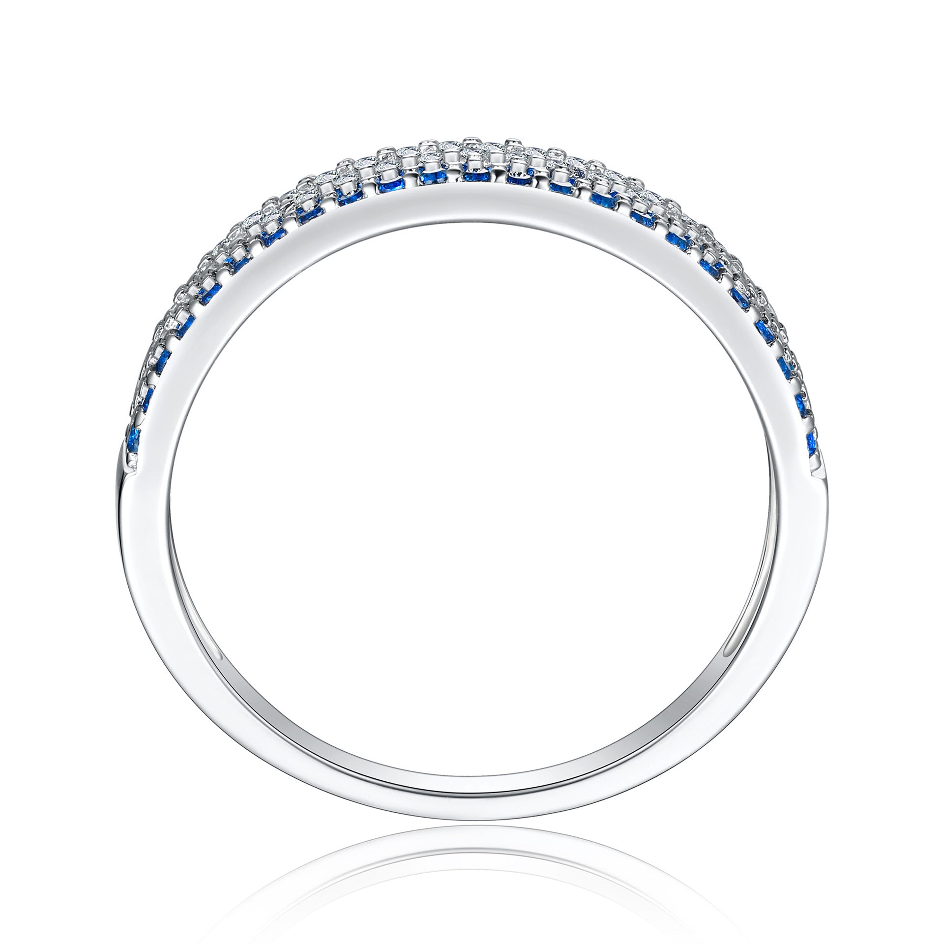 925 Silver Two-Tone Pavé Stack Ring