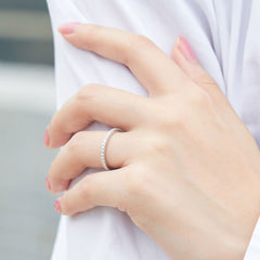 Stackable Ring - Cartier-Style Pavé Band with Cubic Zirconia