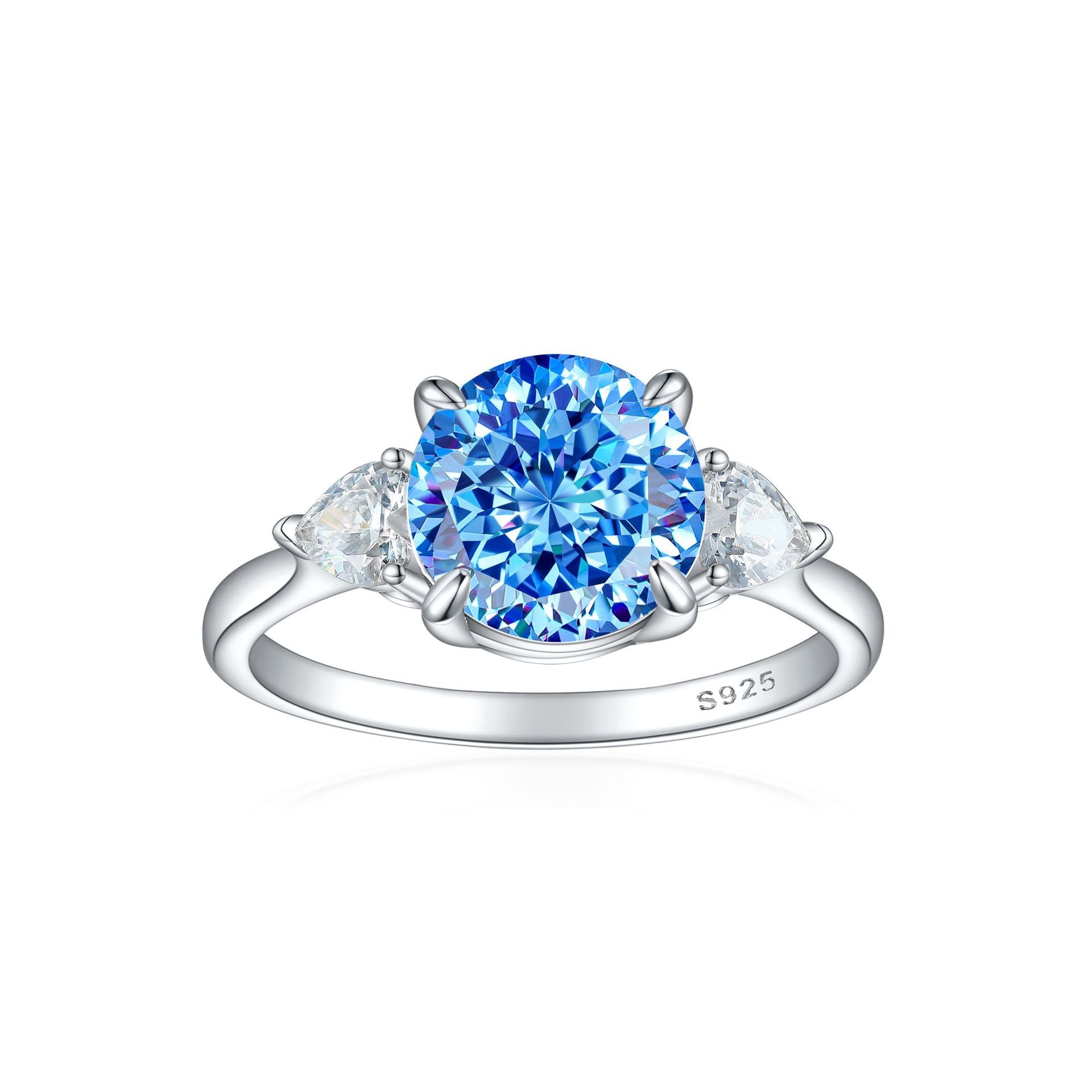 925 Silver Heart Flame Ice Ring