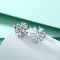 S925 Silver Daisy Star Earrings