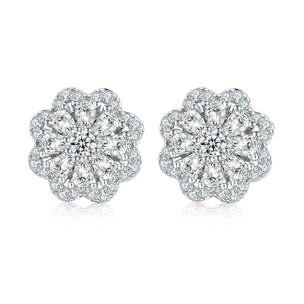 2025 S925 Silver Floral Stud Earrings