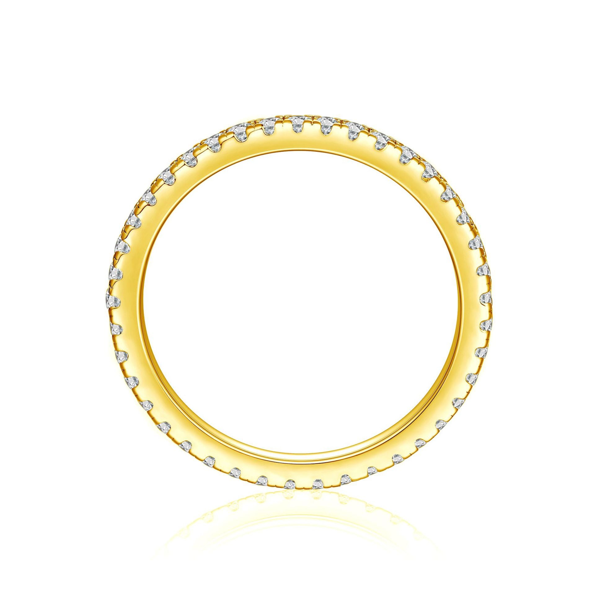 Stackable Ring - Cartier-Style Pavé Band with Cubic Zirconia