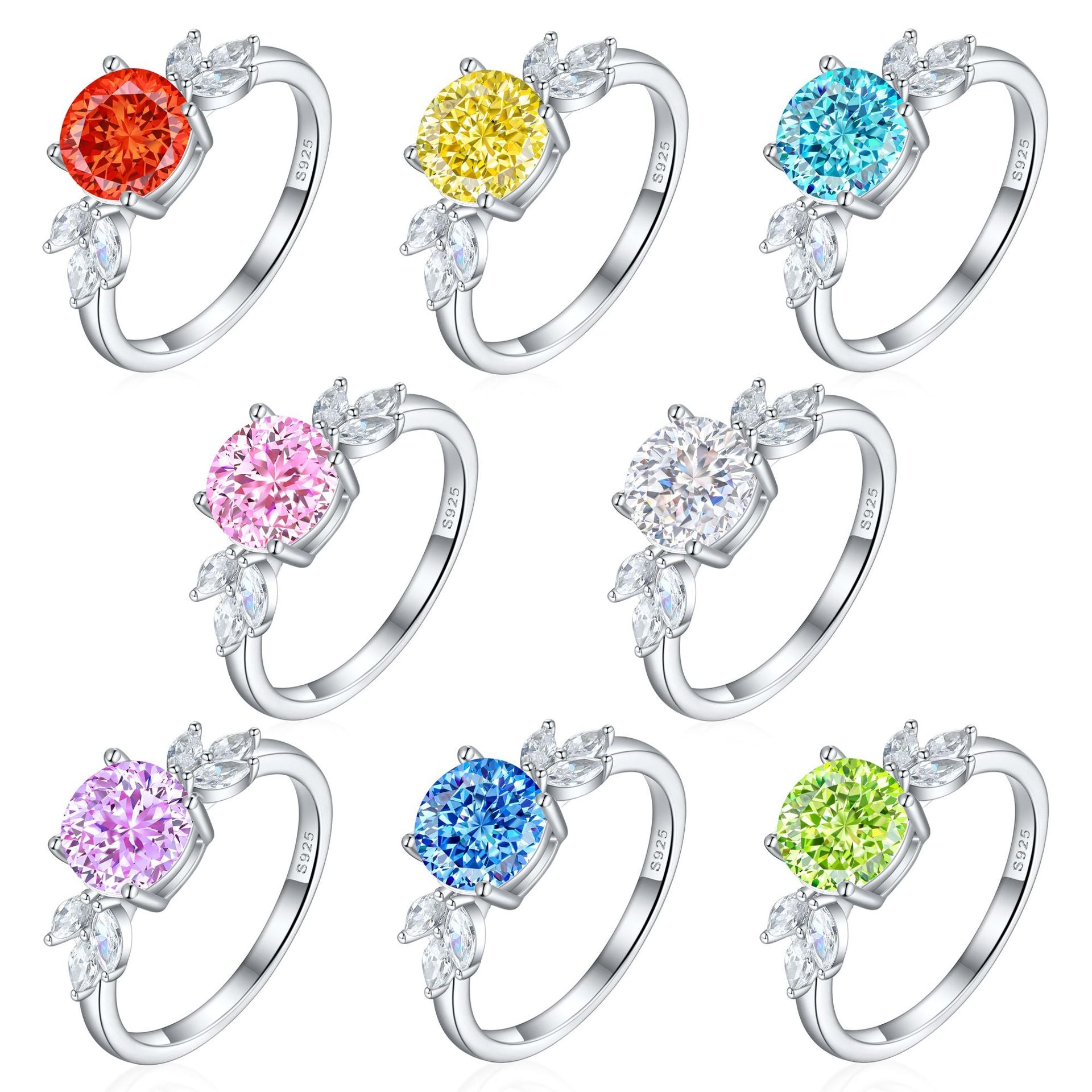 925 Silver 2ct Flame Ice Engagement Ring