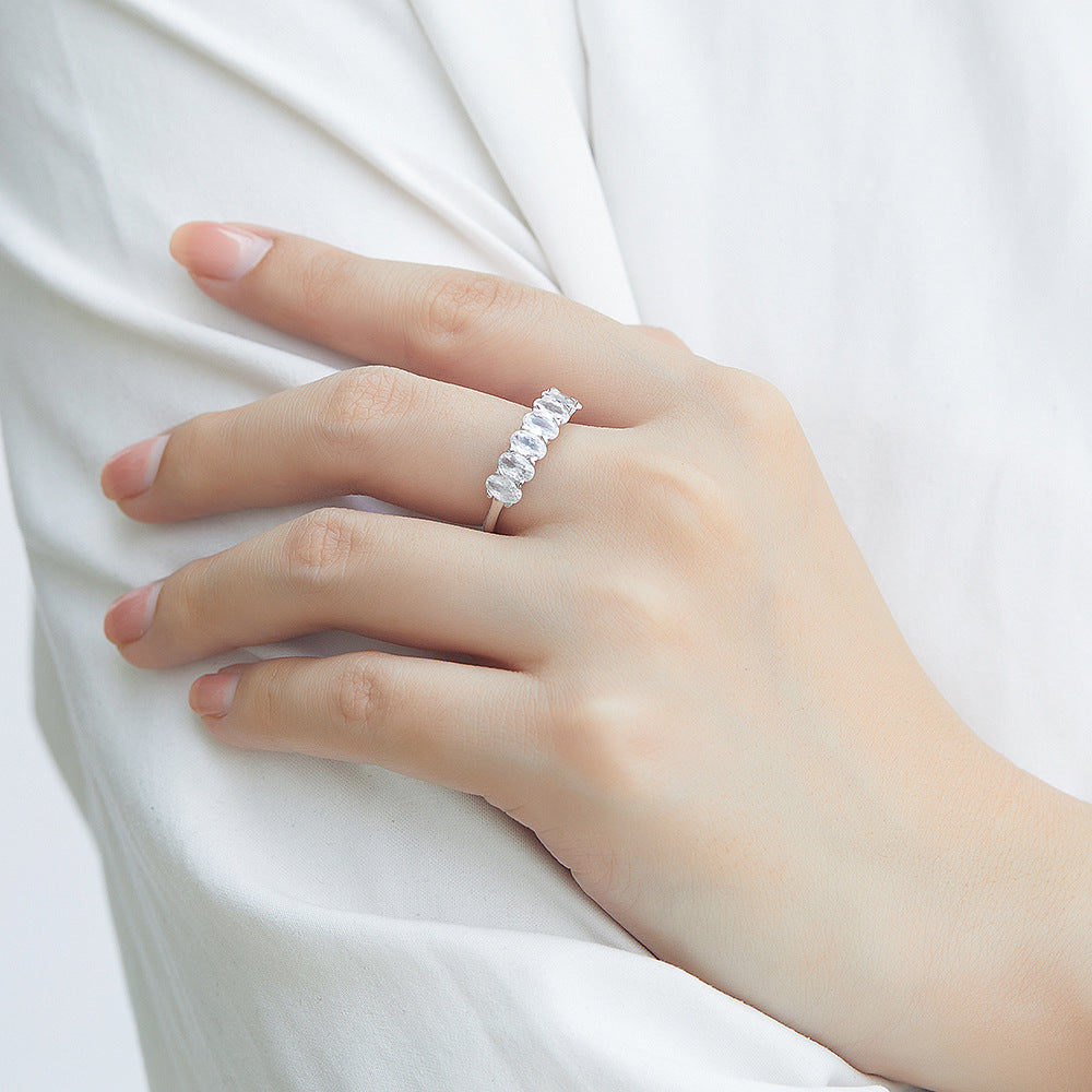 925 Silver Full Pavé Birthstone Ring