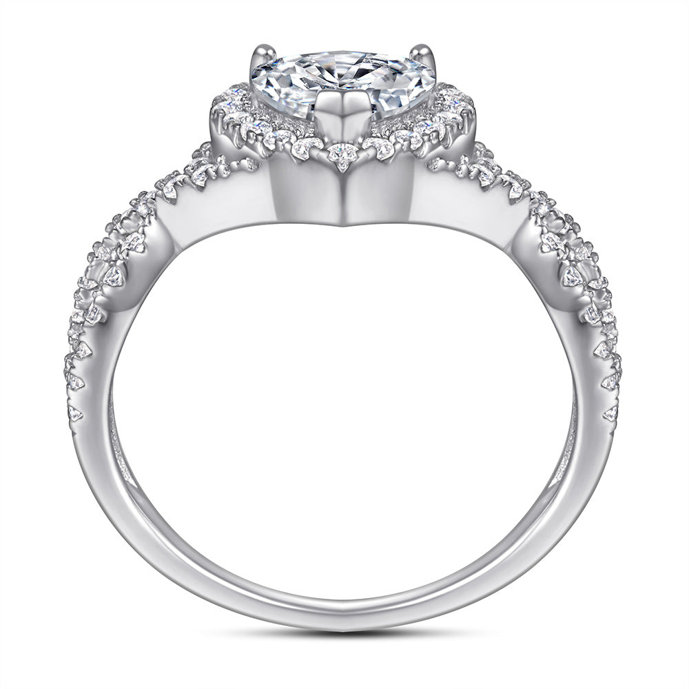 S925 Sterling Silver Heart Ring – Cubic Zirconia CZ Band