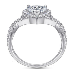 S925 Sterling Silver Heart Ring – Cubic Zirconia CZ Band