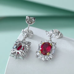 925 Silver Red Zirconia Tassel