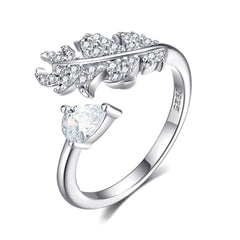 925 Silver Leaf Ring Earrings Necklace Bracelet