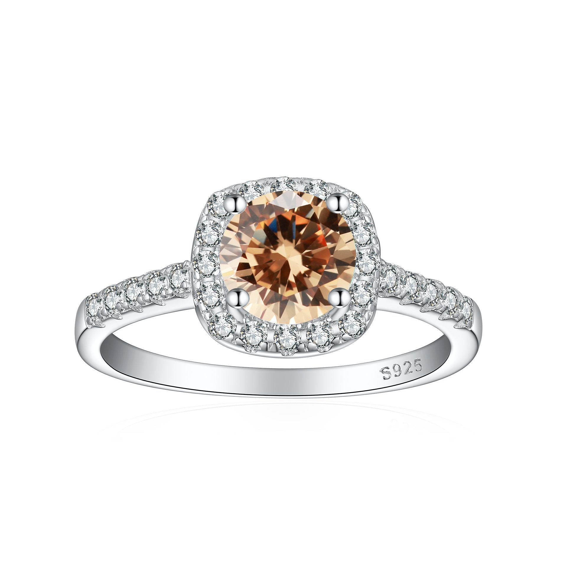 S925 Sterling Silver Ring with Crystal & Gemstones