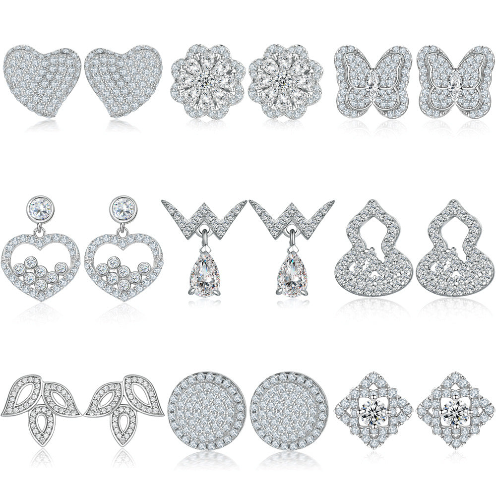 925 Silver Butterfly Heart Drops