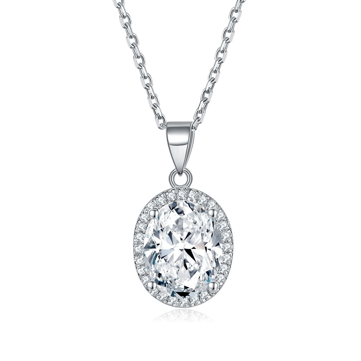 S925 Silver Cross Key Heart Zircon Pendant Necklace