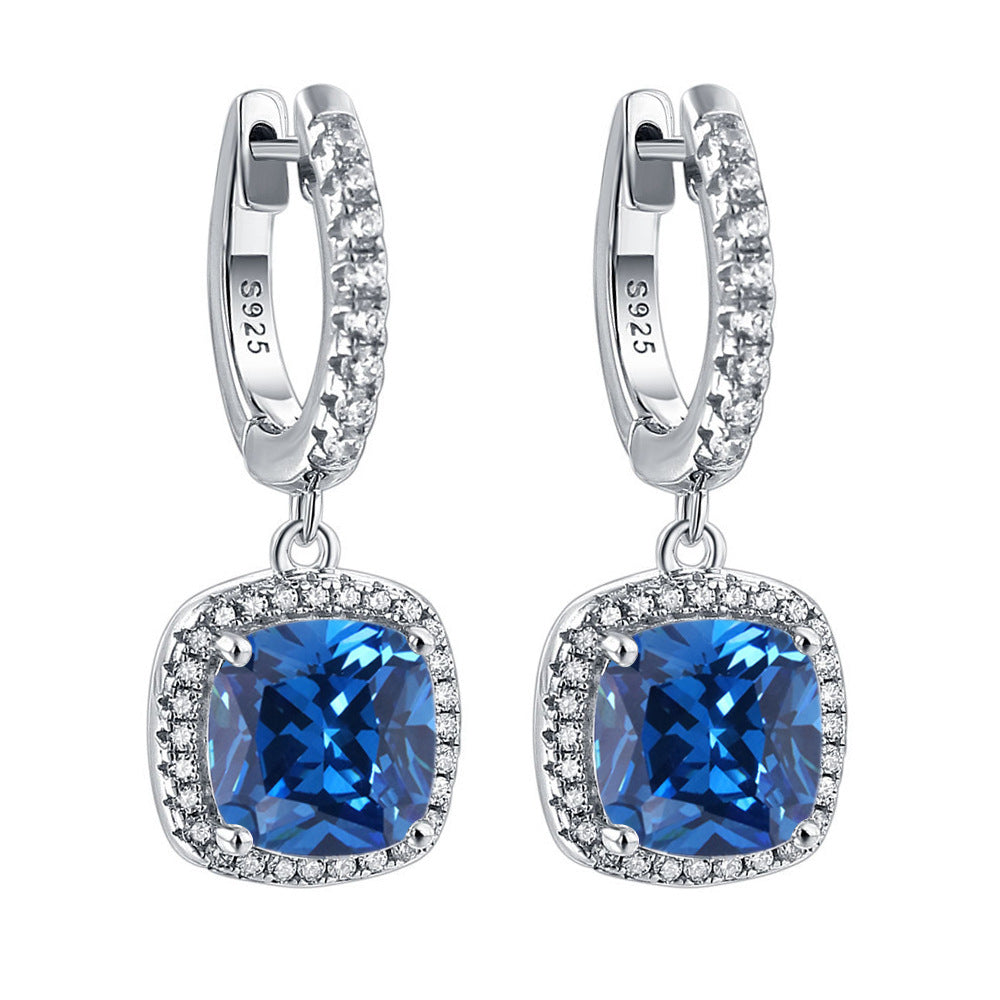 925 Silver Zirconia Hoop Earrings