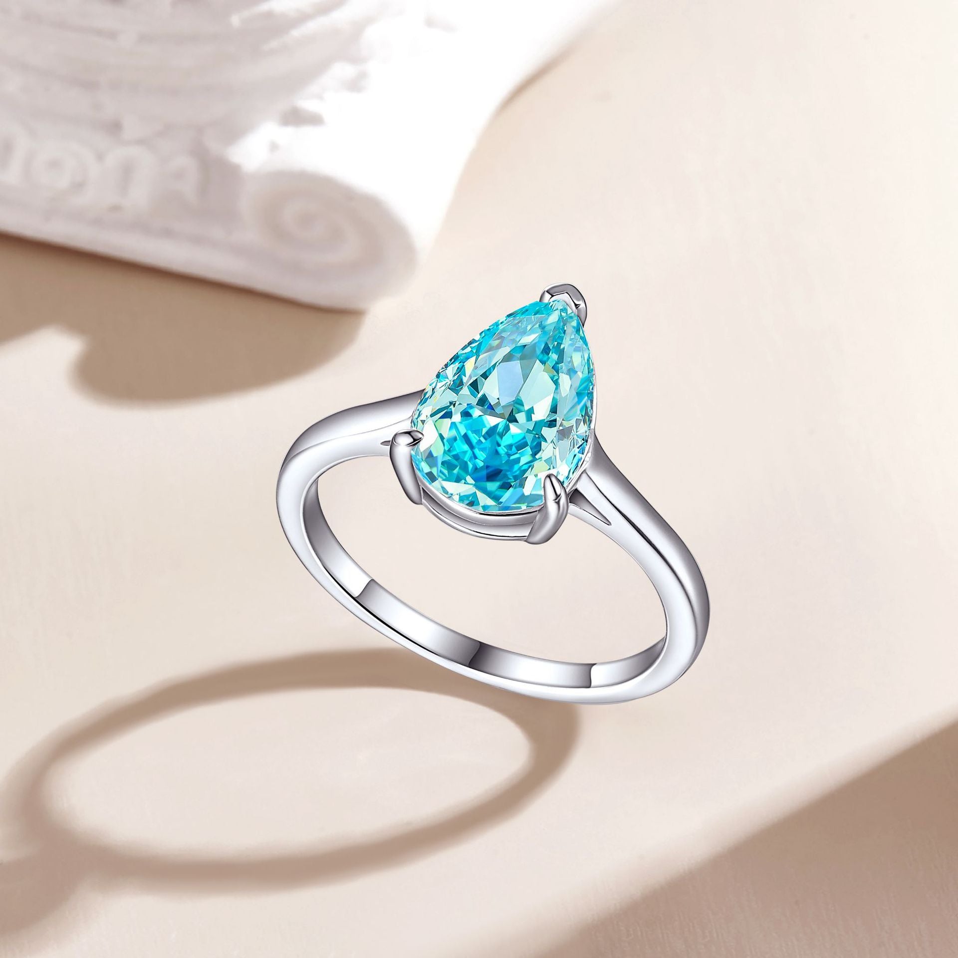 925 Silver 4ct Teardrop Ice Halo Ring