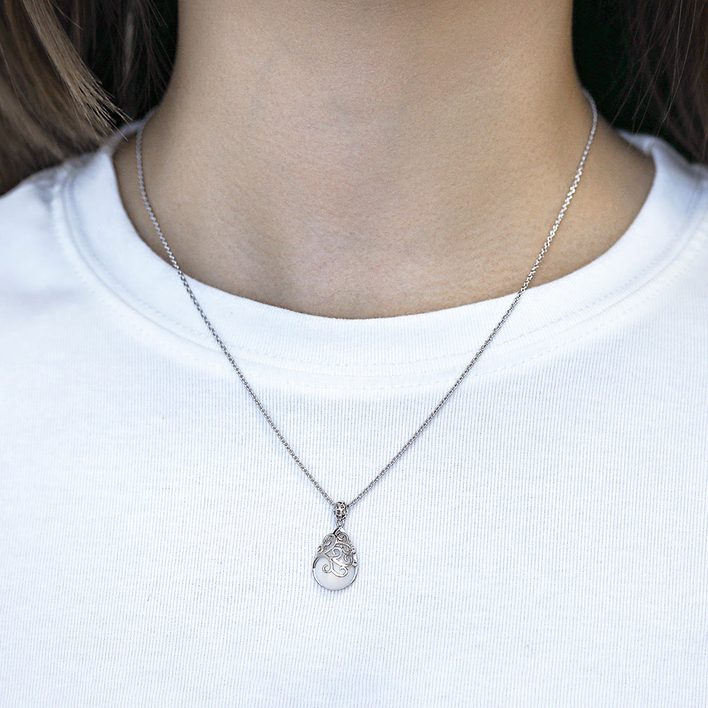 S925 Silver Crystal Filigree Necklace