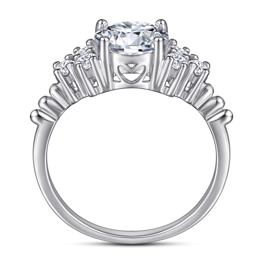S925 1.5ct CZ Engagement Ring - 4 Prong Setting