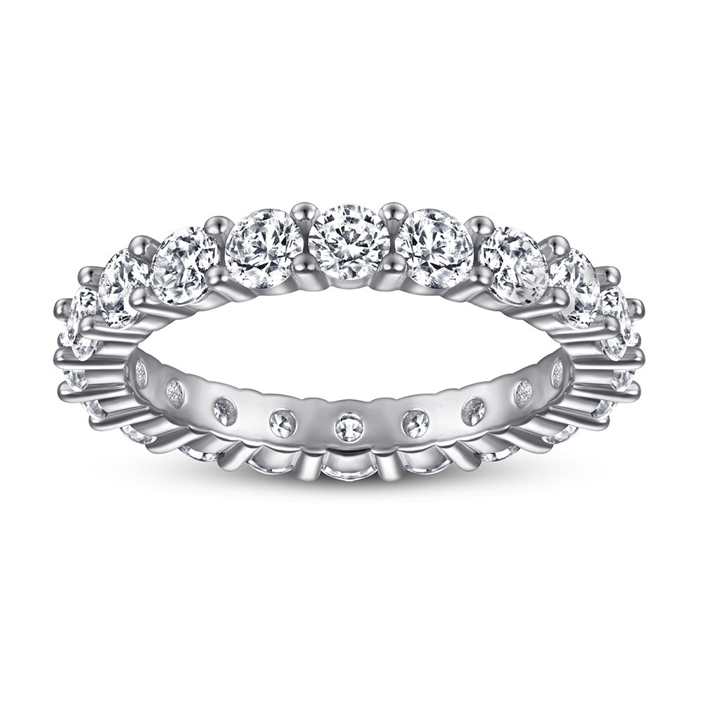 S925 Micro-Pavé CZ Band - Full Eternity Index Ring
