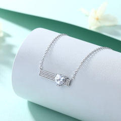 S925 Silver Heart Shaped Zircon Necklace
