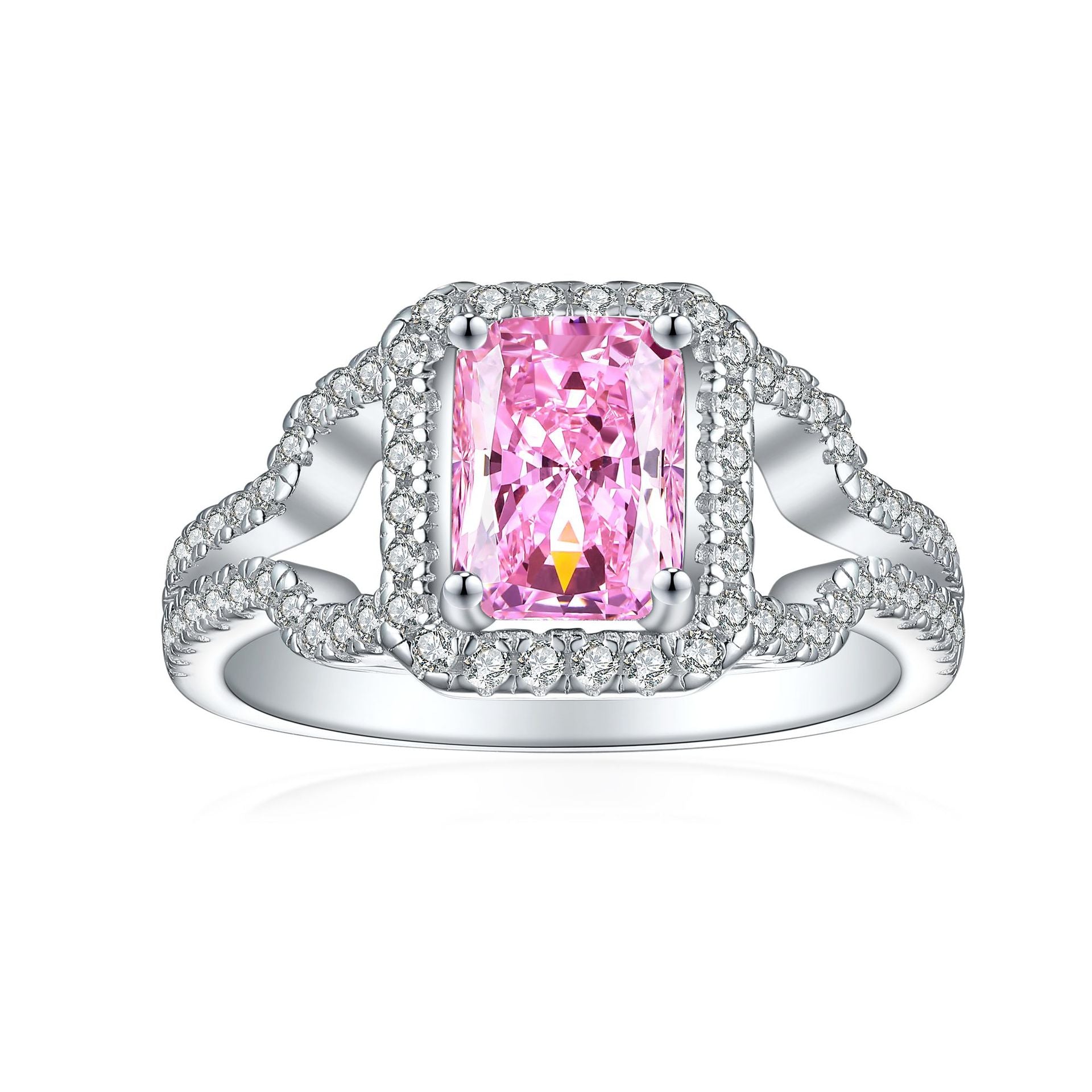 925 Silver 1.5ct Flame Ice Square Ring