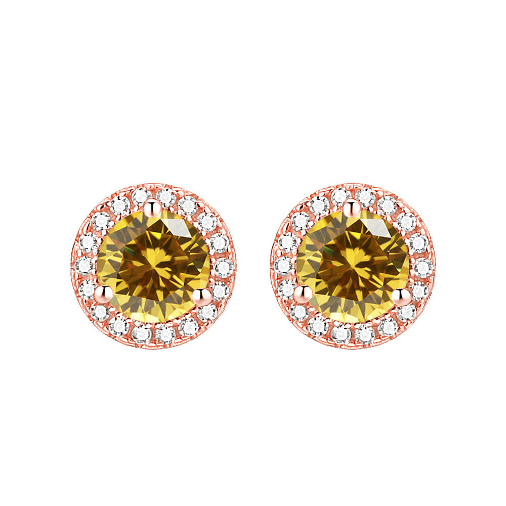 S925 Zodiac CZ Earrings - Birthstone Jewelry