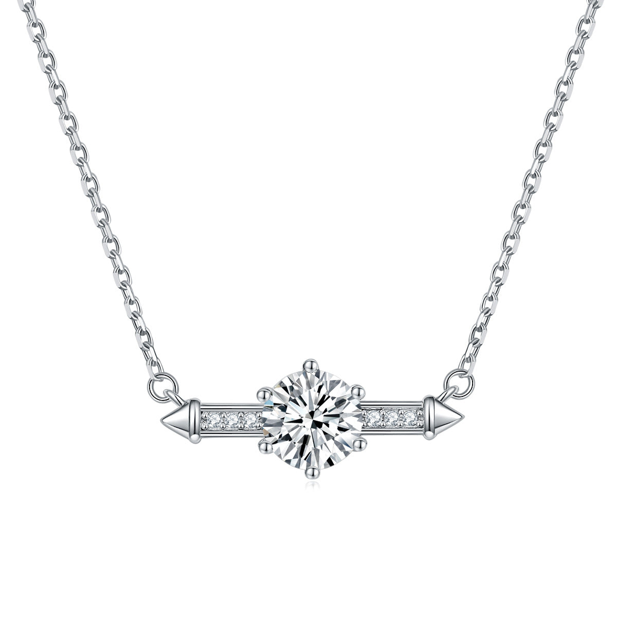 S925 Sterling Silver Zircon Necklace Elegant