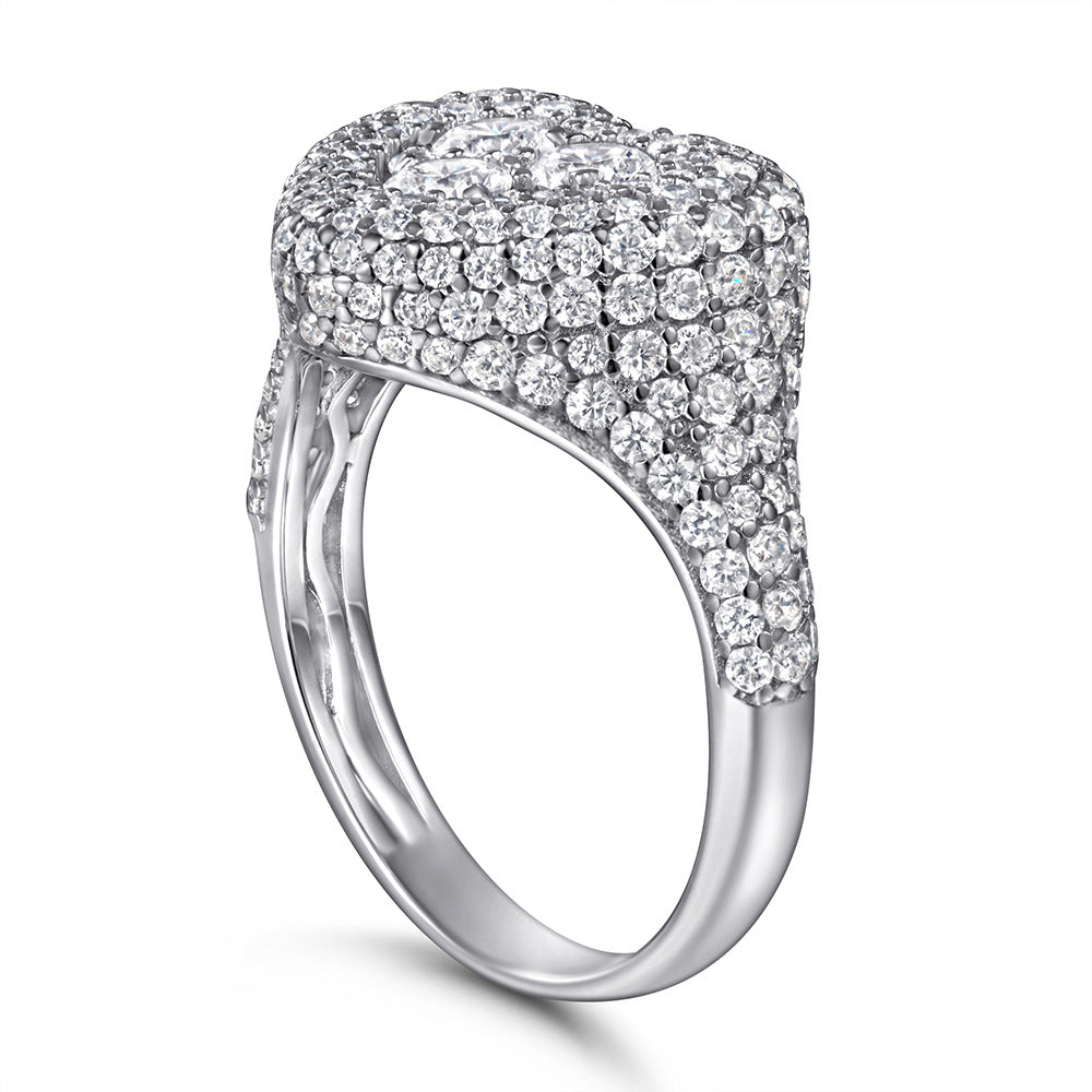 925 Silver Micro-Pavé Heart Ring