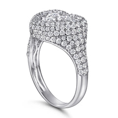 925 Silver Micro-Pavé Heart Ring