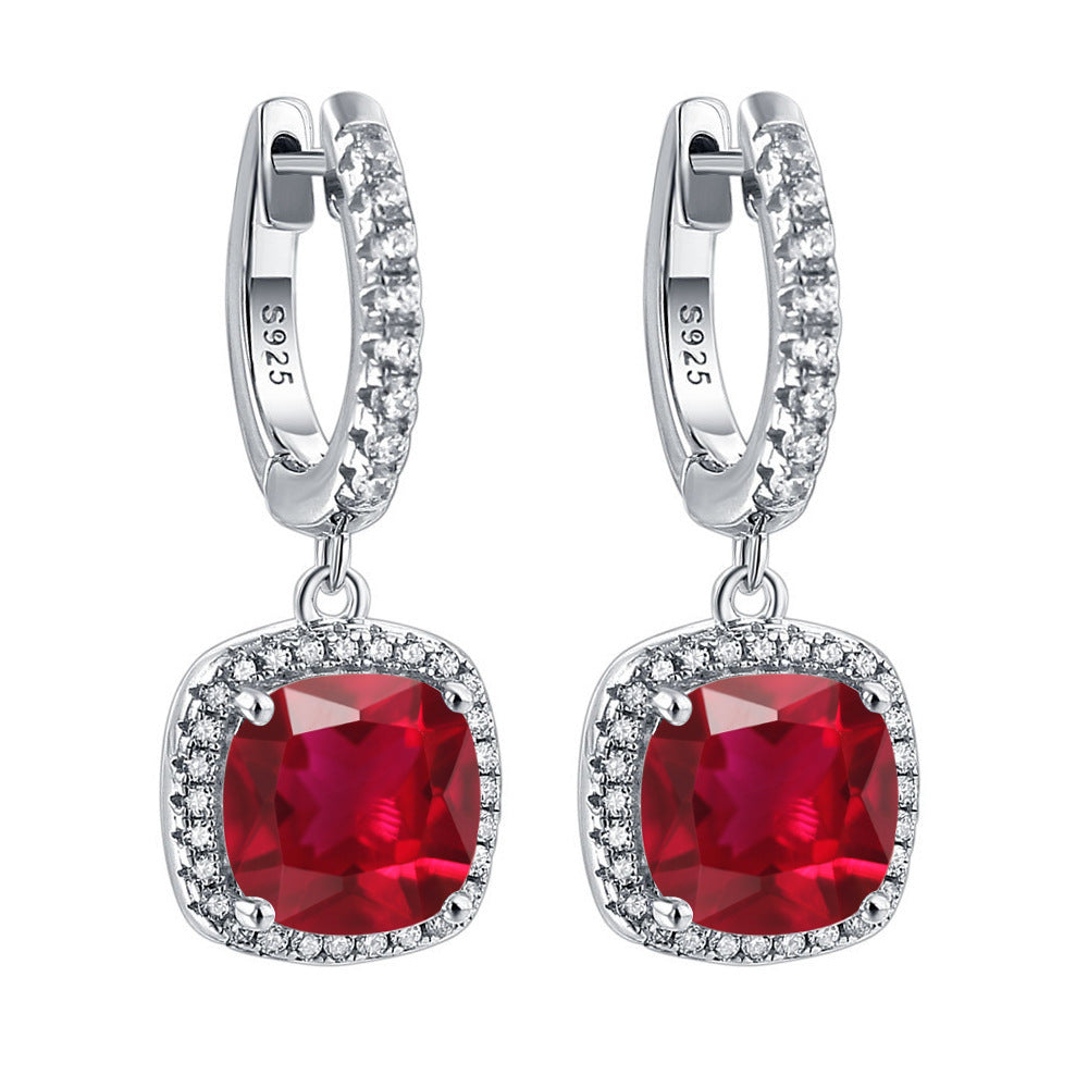 925 Silver Zirconia Hoop Earrings