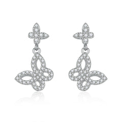 S925 Silver Butterfly Dangle Earrings
