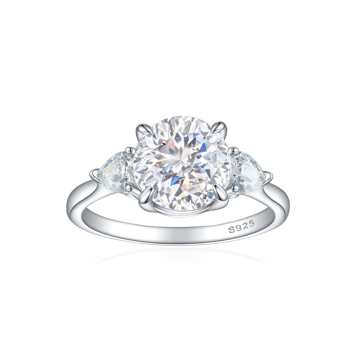 925 Silver Heart Flame Ice Ring