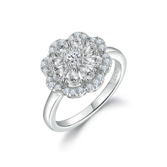925 Silver Flower Ring Earrings Necklace Jewelry