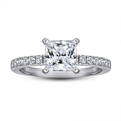 S925 Silver Square CZ Ring