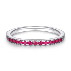 925 Silver Half Pavé Blue CZ Band