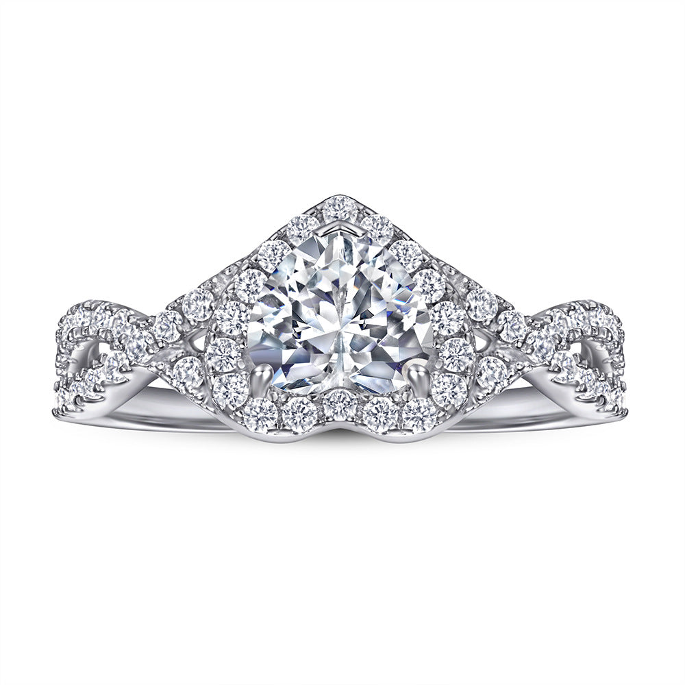 S925 Sterling Silver Heart Ring – Cubic Zirconia CZ Band