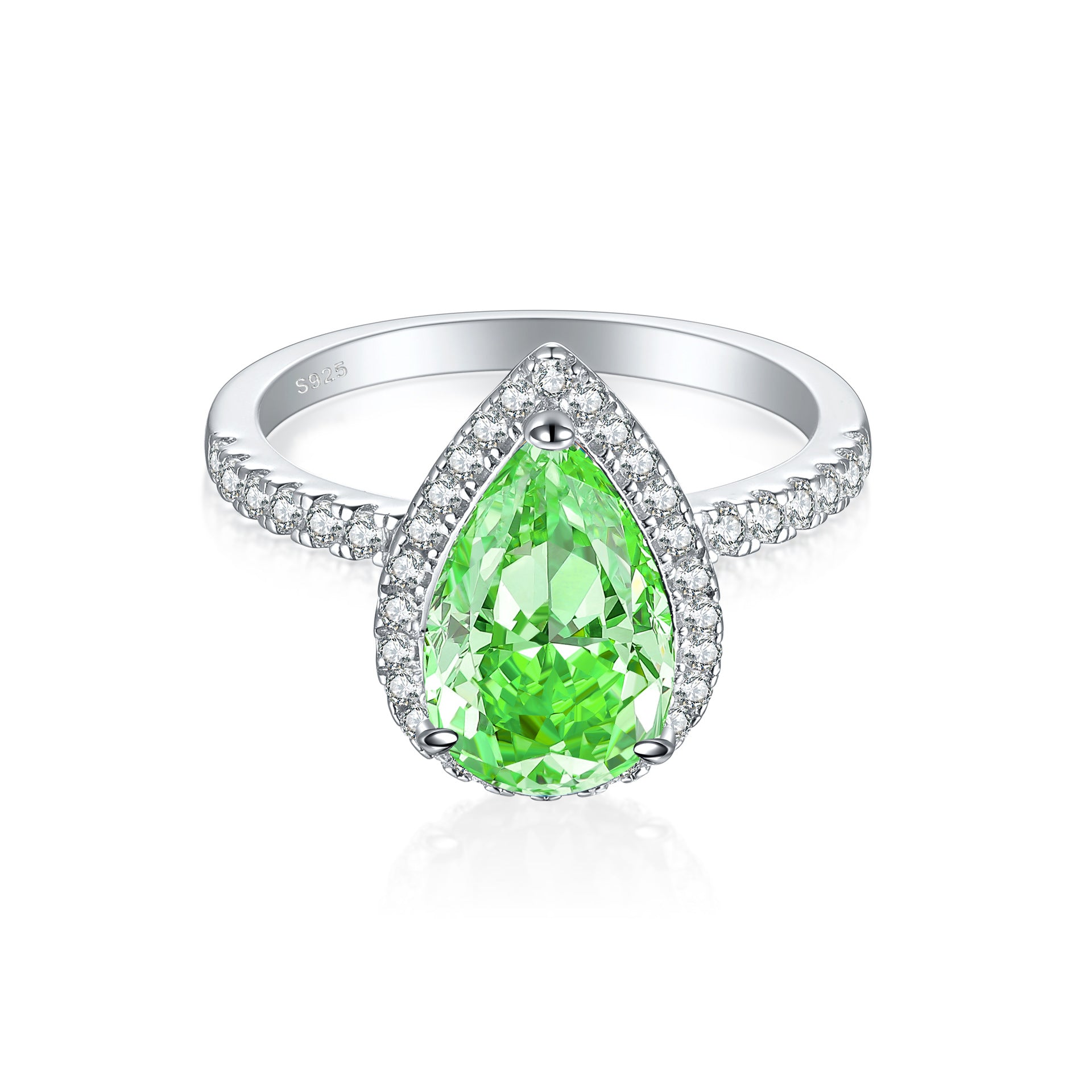 S925 4ct Flame-Cut Gemstone Ring - Icy CZ