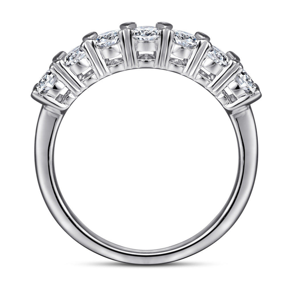 925 Silver Full Pavé Birthstone Ring