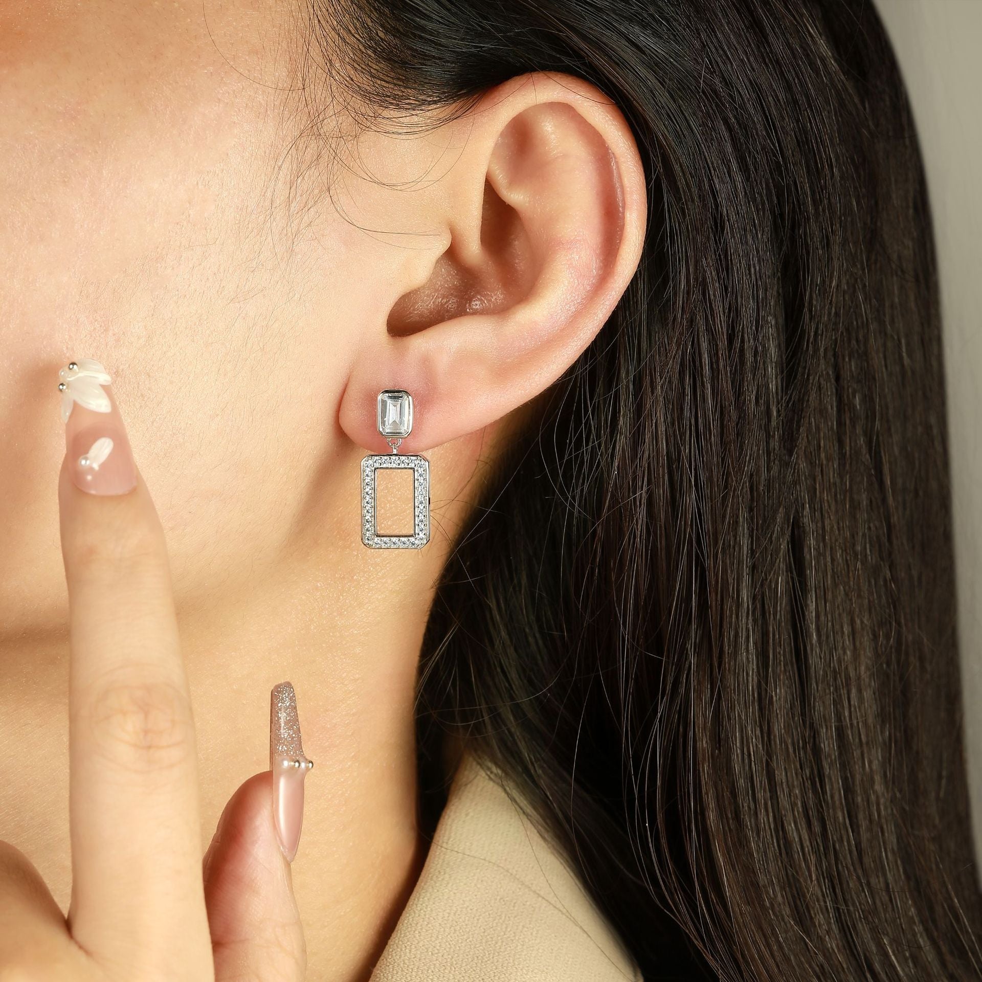 S925 Silver CC Hoop Earrings