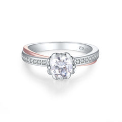 S925 Two-Tone Half Eternity Ring
