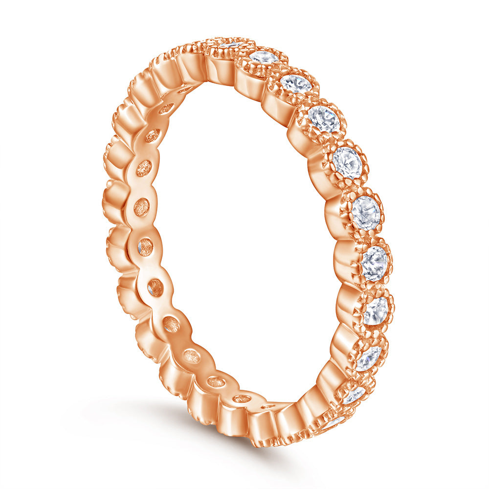 925 Silver White & Rose Gold Plated Ring